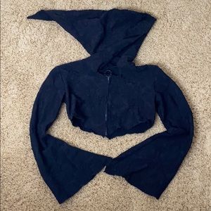 SOLD Black witch elven pointed crop sweater